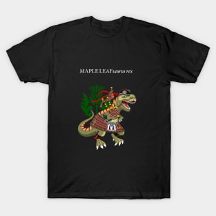 Clanosaurus Rex MAPLELEAFsaurus rex Plaid Maple Leaf Scotland Ireland Family Tartan T-Shirt